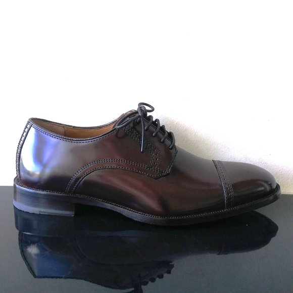 Johnston & Murphy Men\'s Bradford Cap Toe in Beautiful Burgundy Brush-Off Leather main image 12